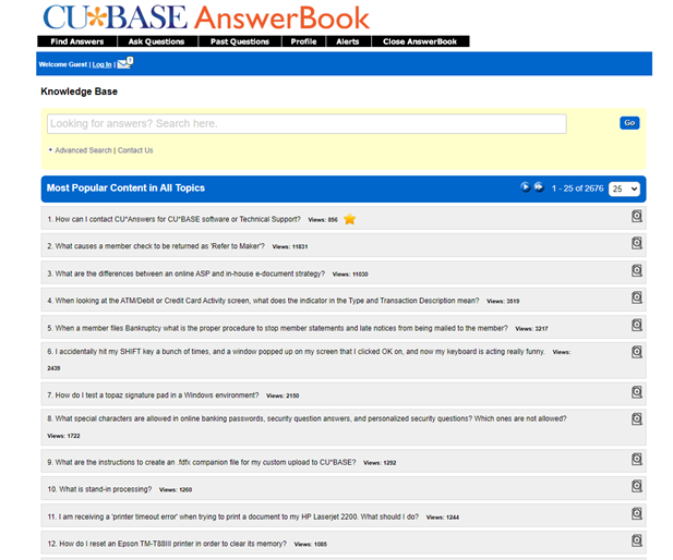 Using CU*BASE AnswerBook